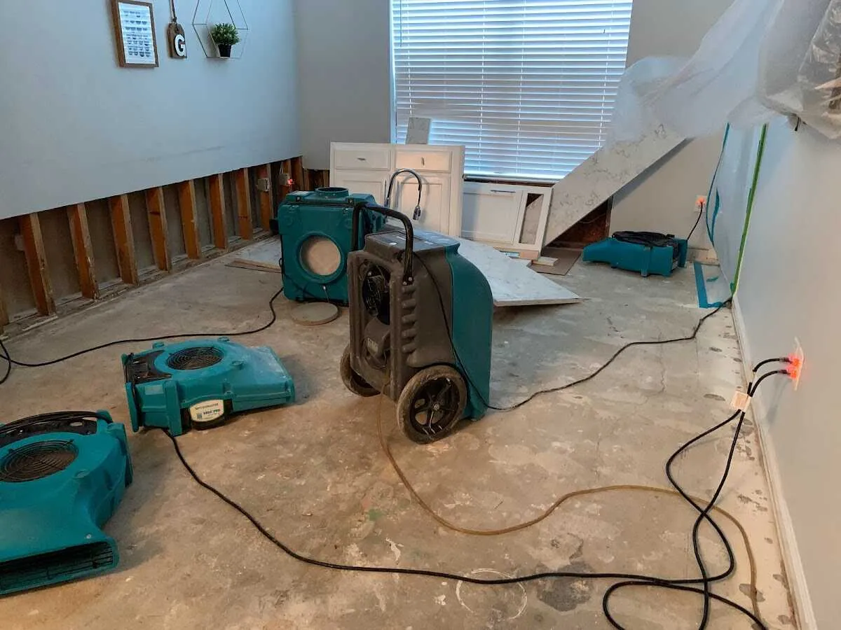 Dehumidifier in flood-cut room for Water Extraction & Removal in Lake San Marcos